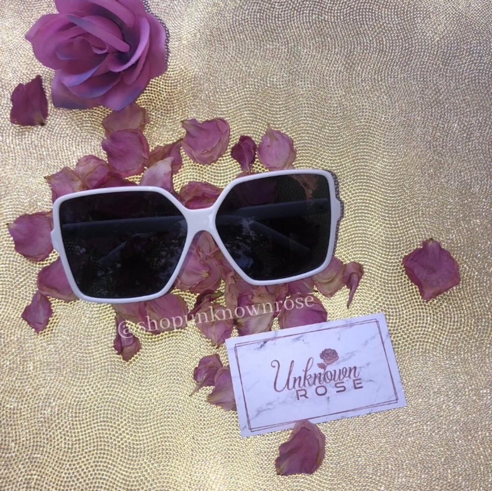Oversized White Sunglasses